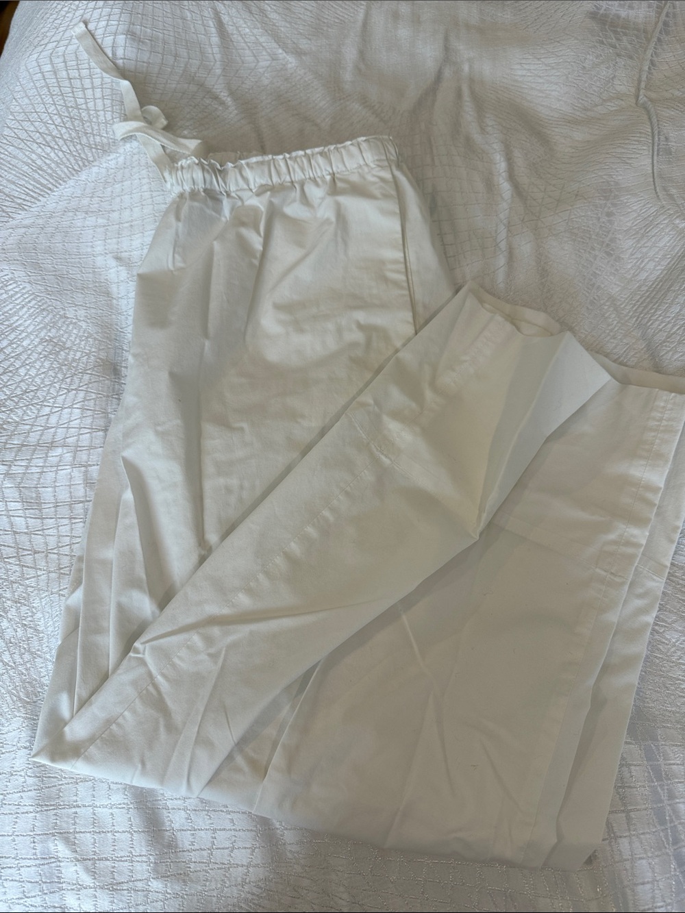 COS White Elastic Waist Trousers